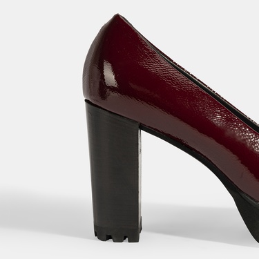  Luca Grossi Kadın Bordo Platform Topuklu Rugan Ayakkabı