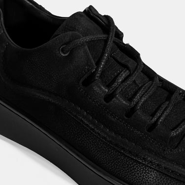  Erkek Siyah Bağcıklı Nubuk Deri Günlük Ayakkabı