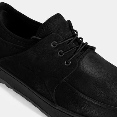  Erkek Siyah Bağcıklı Nubuk Deri Günlük Ayakkabı