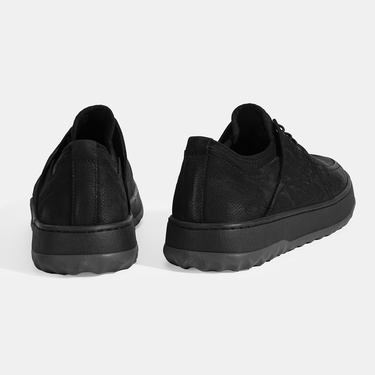  Erkek Siyah Bağcıklı Nubuk Deri Günlük Ayakkabı