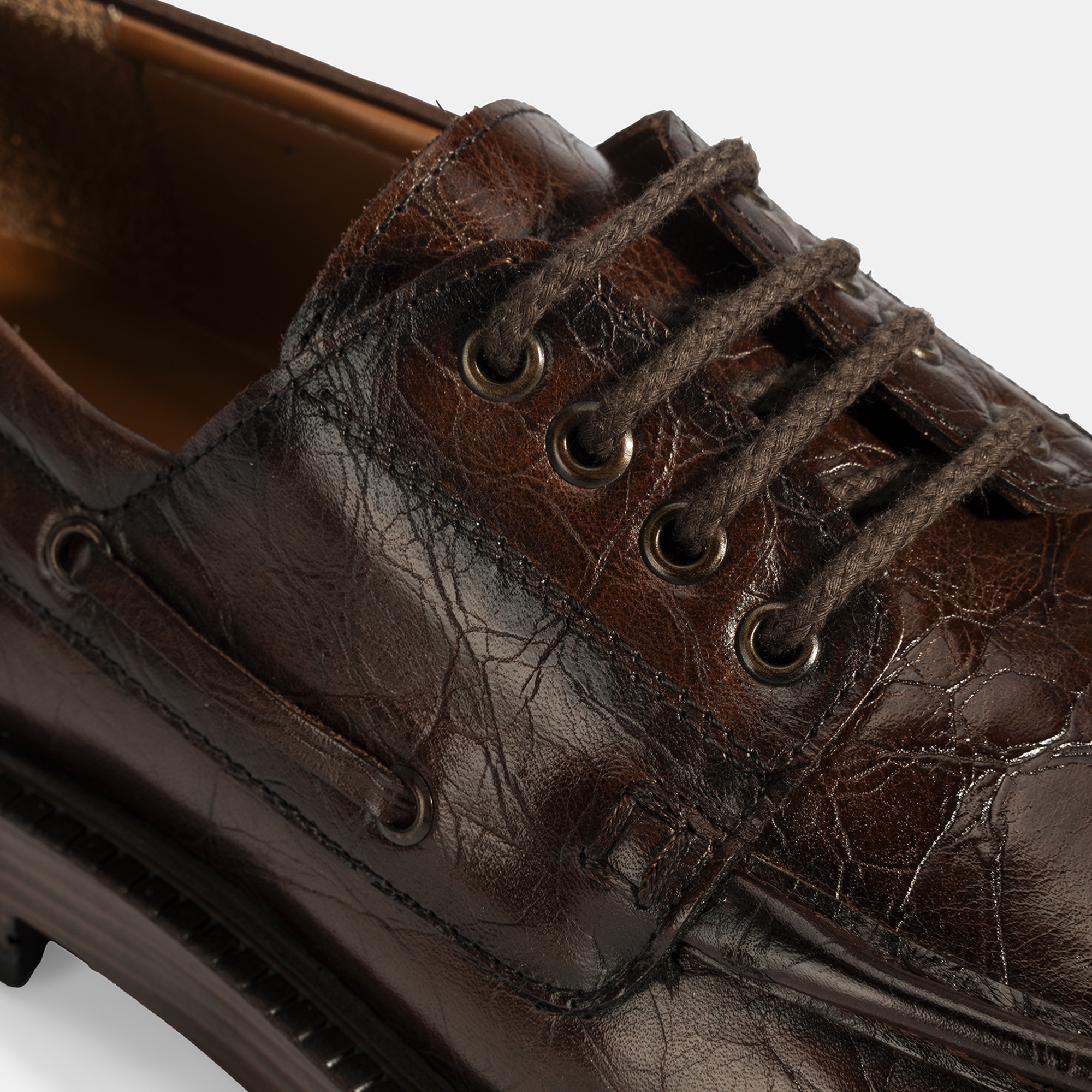 Erkek Kahve Bağcıklı Deri Günlük Ayakkabı