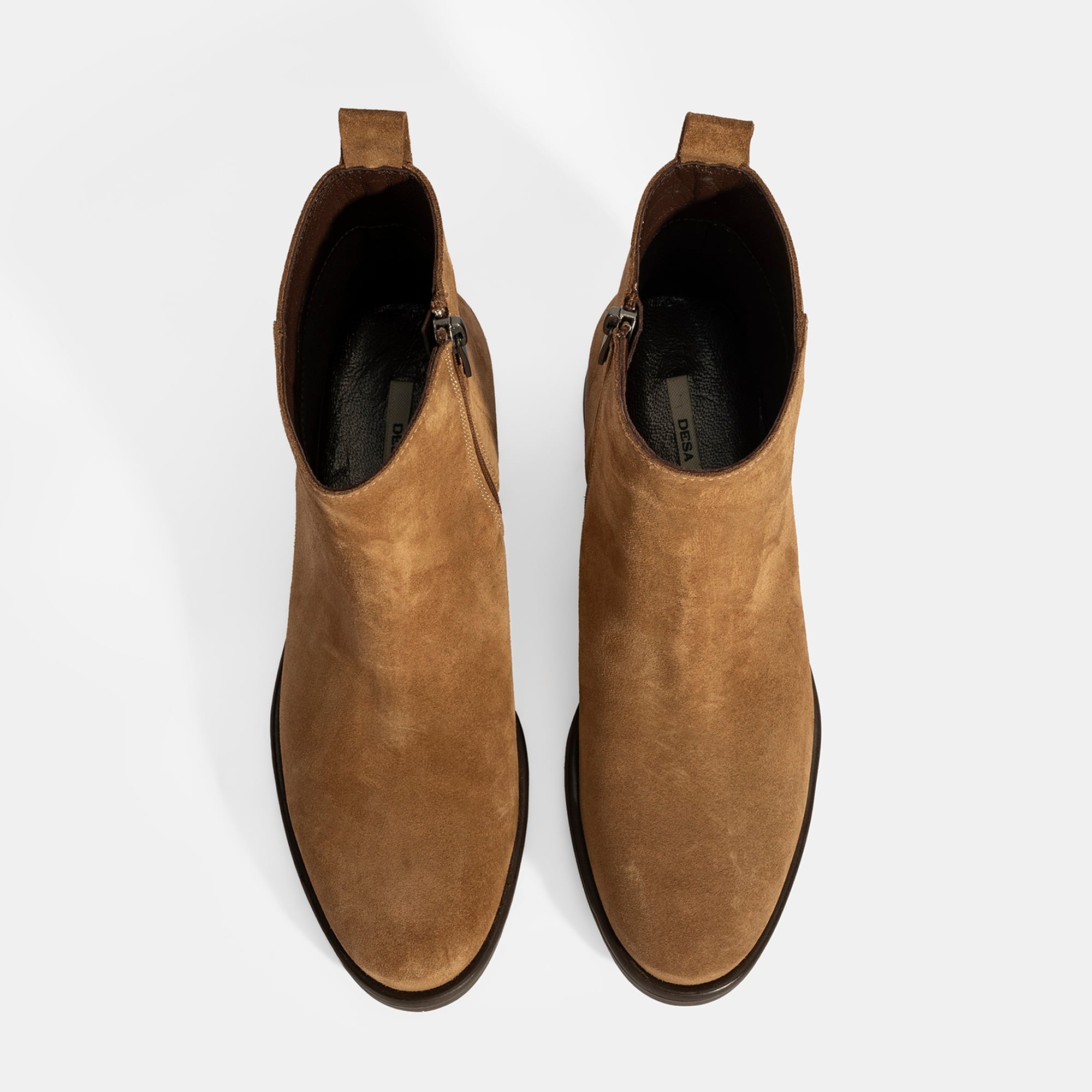 Kadın Taba Fermuarlı Süet Deri Bot