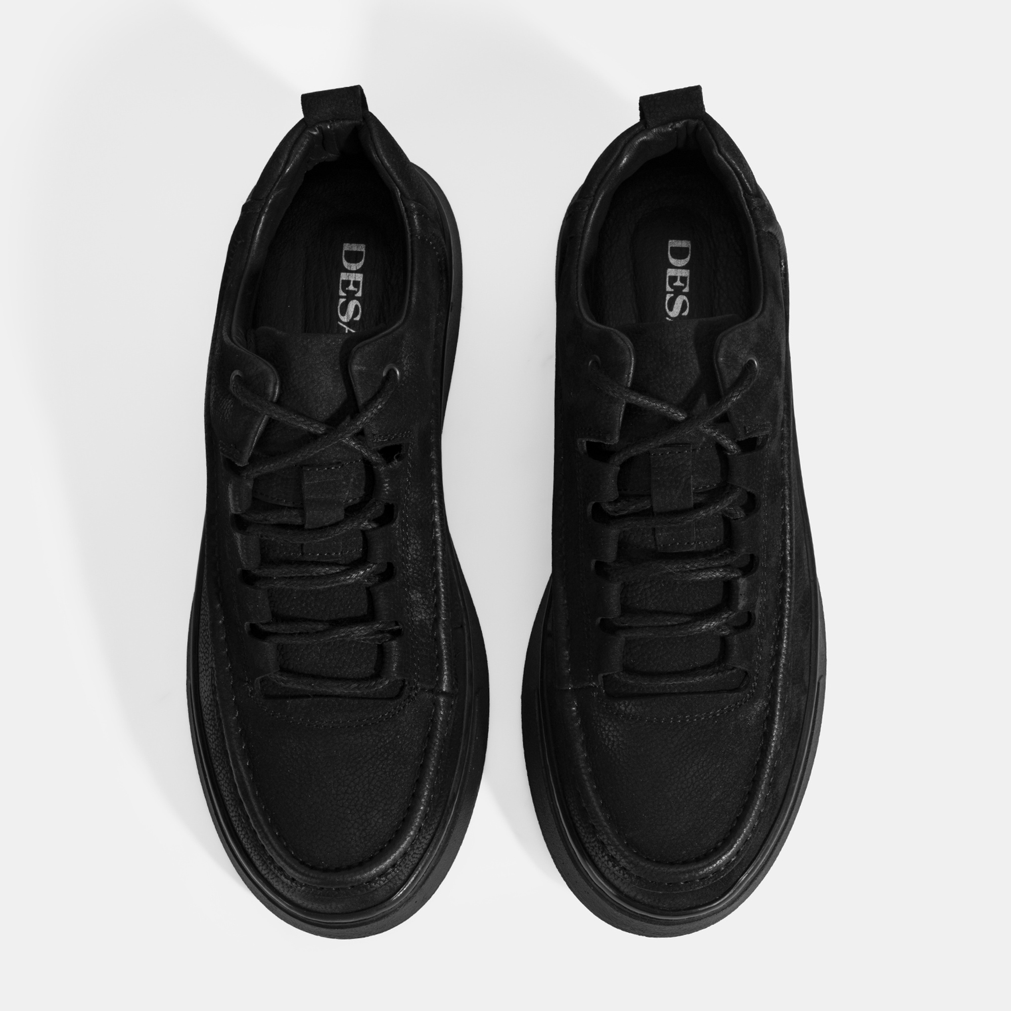 Erkek Siyah Bağcıklı Nubuk Deri Günlük Ayakkabı