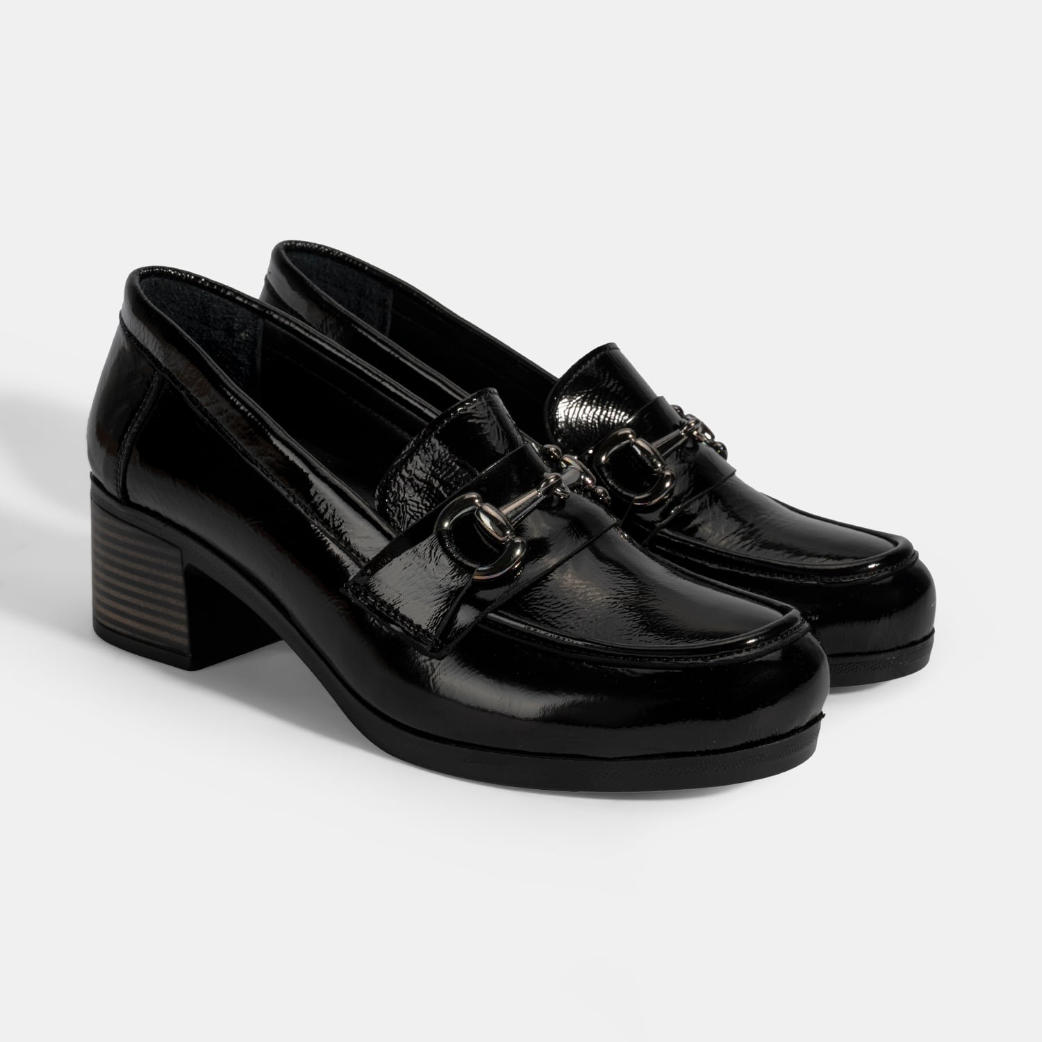  Kadın Siyah DesaComfort Topuklu Rugan Ayakkabı