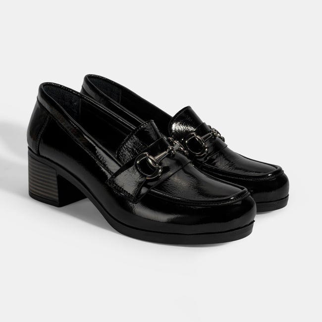  Kadın Siyah DesaComfort Topuklu Rugan Ayakkabı