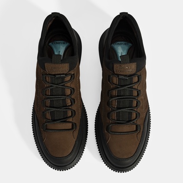  Erkek Kahve DesaComfort Bağcıklı Nubuk Deri Günlük Ayakkabı