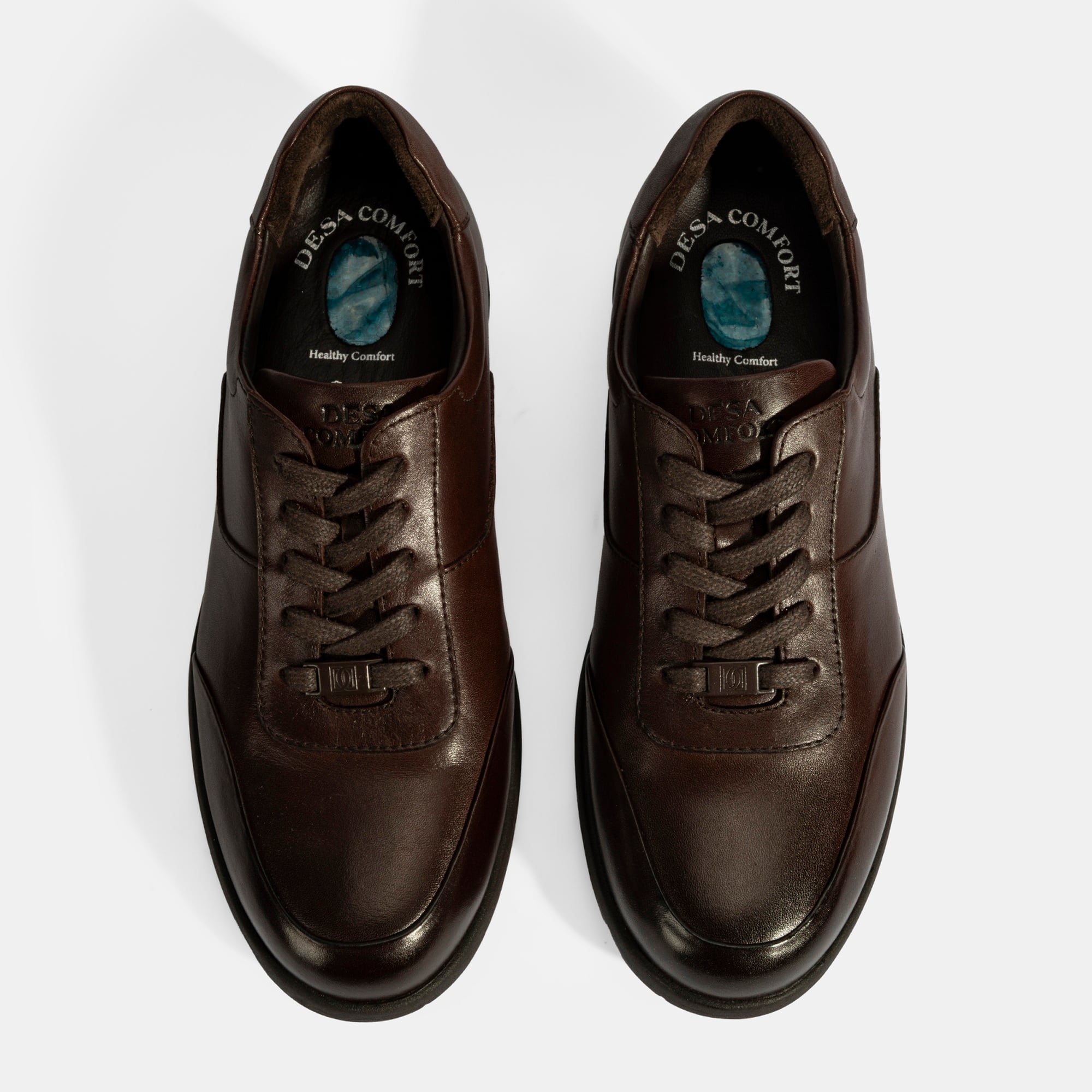 Erkek Kahve DesaComfort Bağcıklı Günlük Deri Ayakkabı