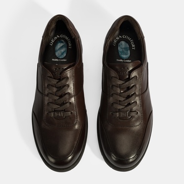  Erkek Kahve DesaComfort Bağcıklı Günlük Deri Ayakkabı