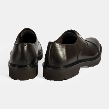  Erkek Kahve Bağcıklı Deri Klasik Ayakkabı