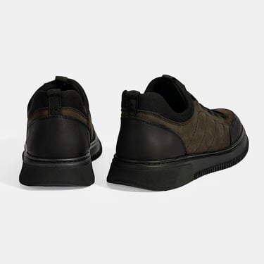  Erkek Siyah DesaComfort Bağcıklı Nubuk Deri Günlük Ayakkabı