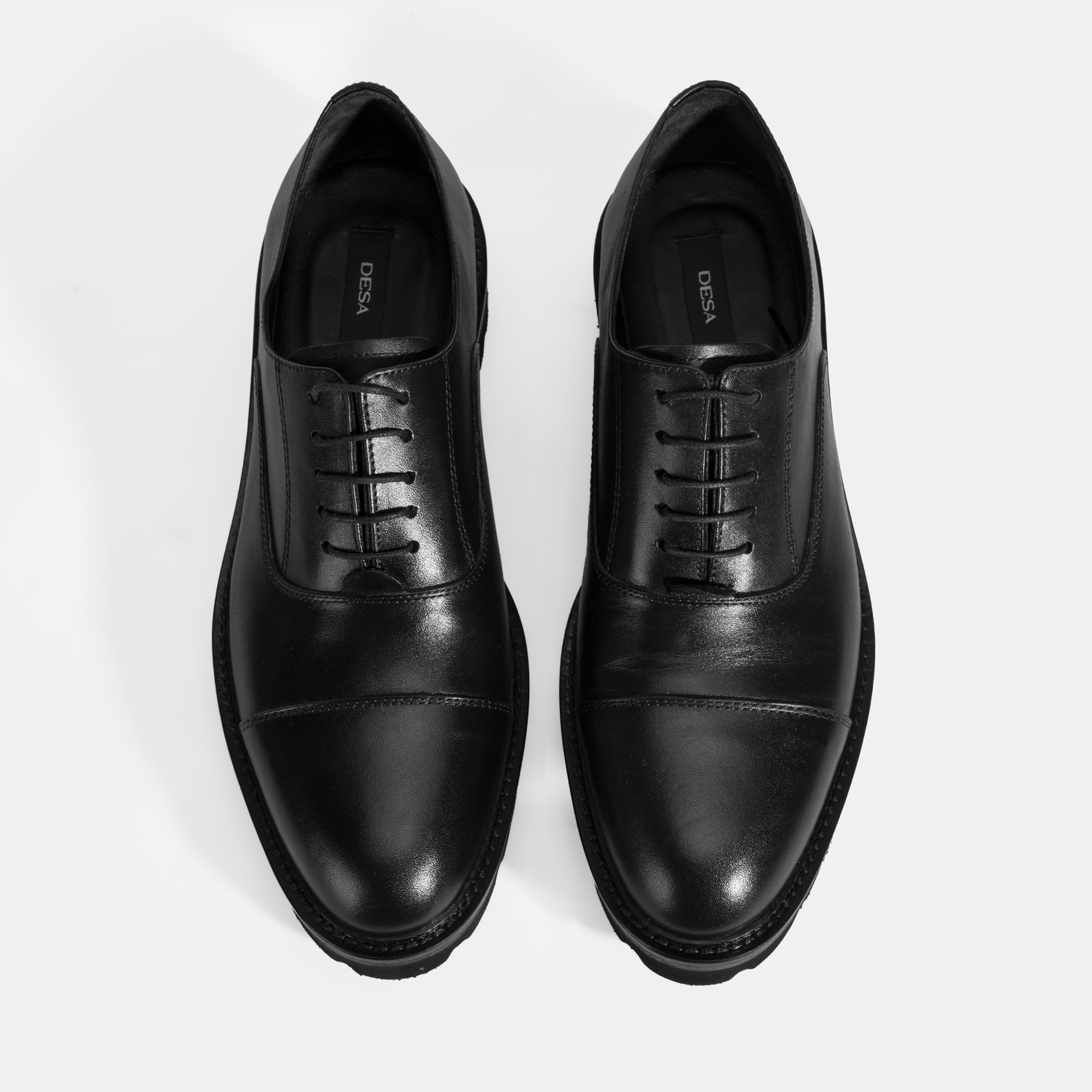 Erkek Siyah Bağcıklı Deri Klasik Ayakkabı