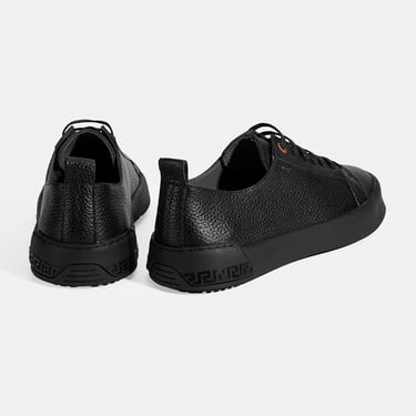  Erkek Siyah Bağcıklı Deri Günlük Ayakkabı