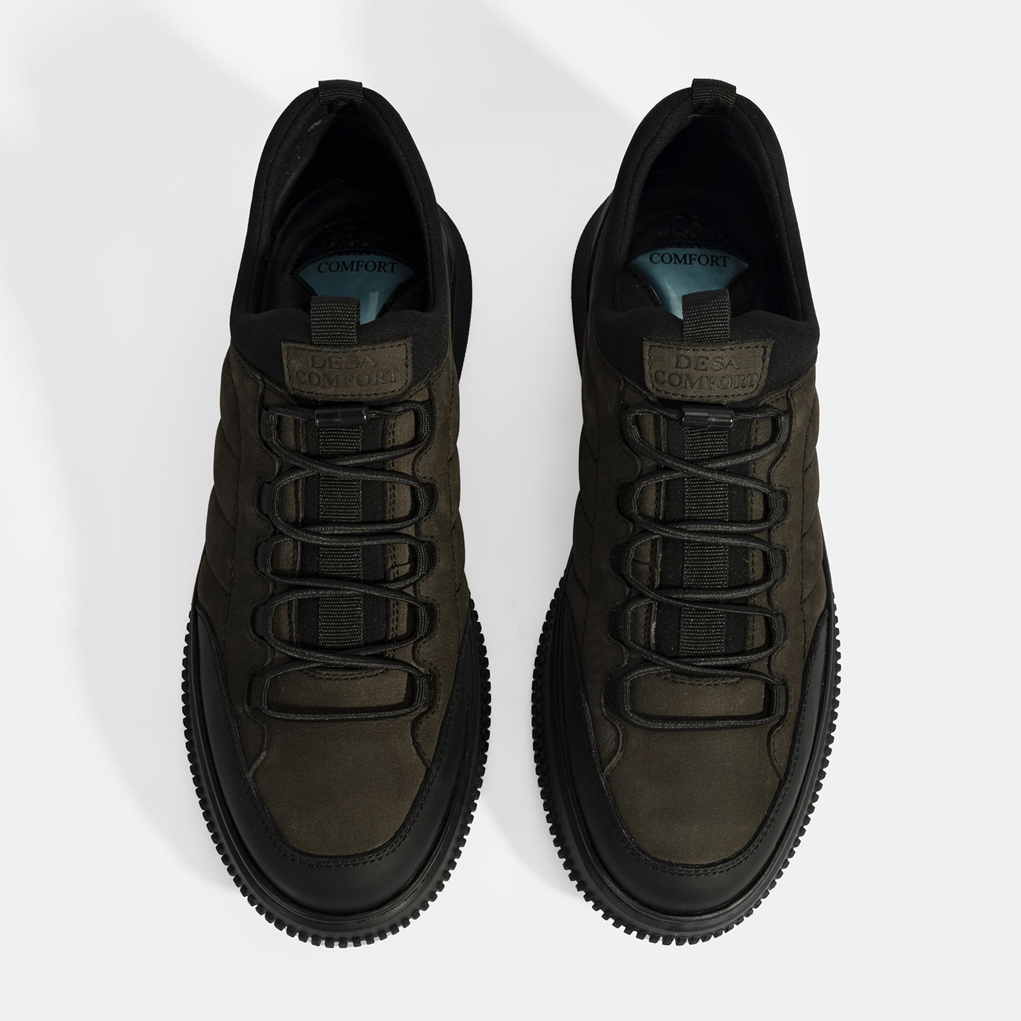 Erkek Siyah DesaComfort Bağcıklı Nubuk Deri Günlük Ayakkabı