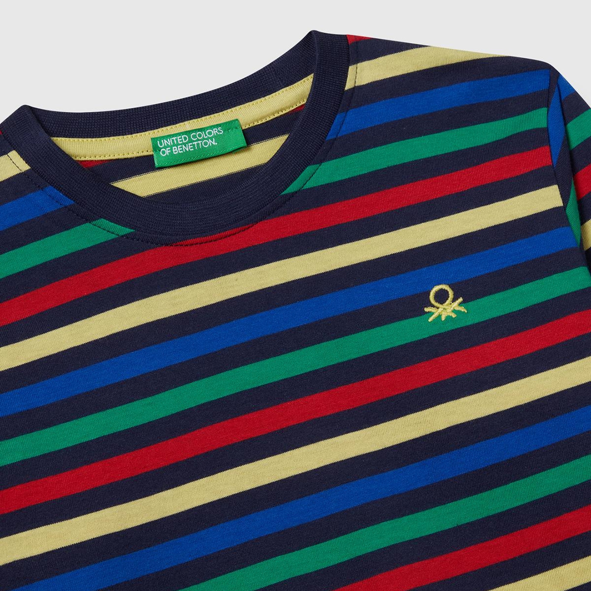 Erkek Çocuk Siyah Mix Çizgi Desenli Uzun Kollu Bisiklet Yaka Regular Fit T-shirt