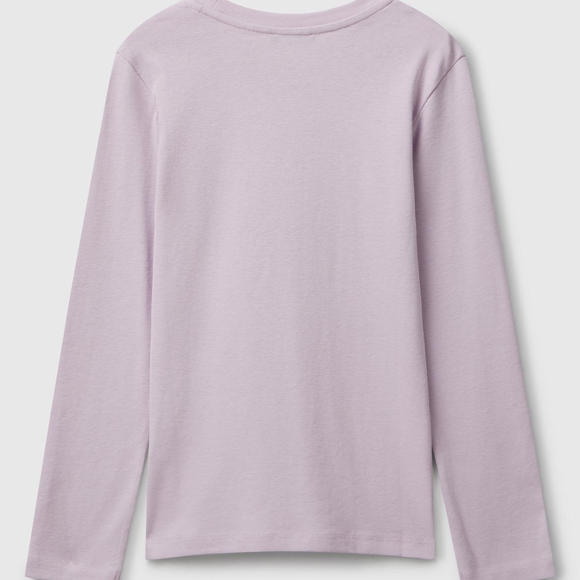 Kız Çocuk Lila Parıltılı Logo Baskılı Regular Fit Uzun Kollu T-shirt