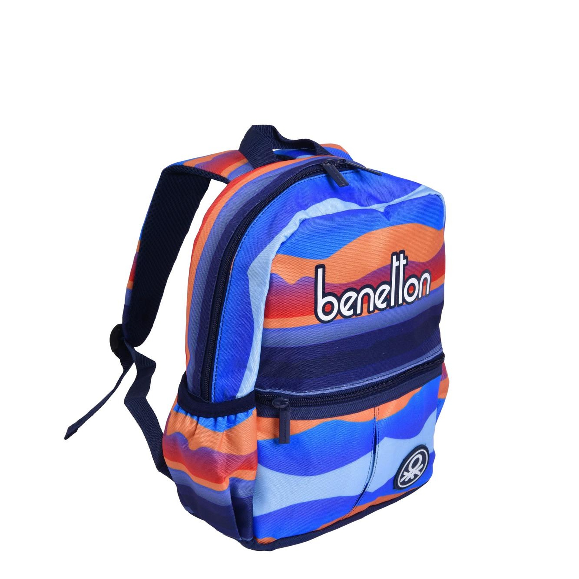 Erkek Çocuk Mavi Kamuflaj Desenli Benetton Yazılı Anaokul Çantası