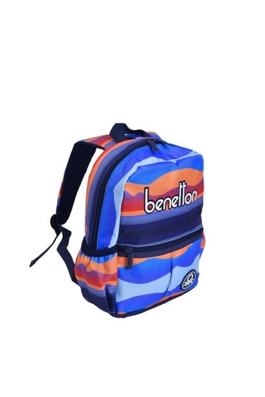  Erkek Çocuk Mavi Kamuflaj Desenli Benetton Yazılı Anaokul Çantası