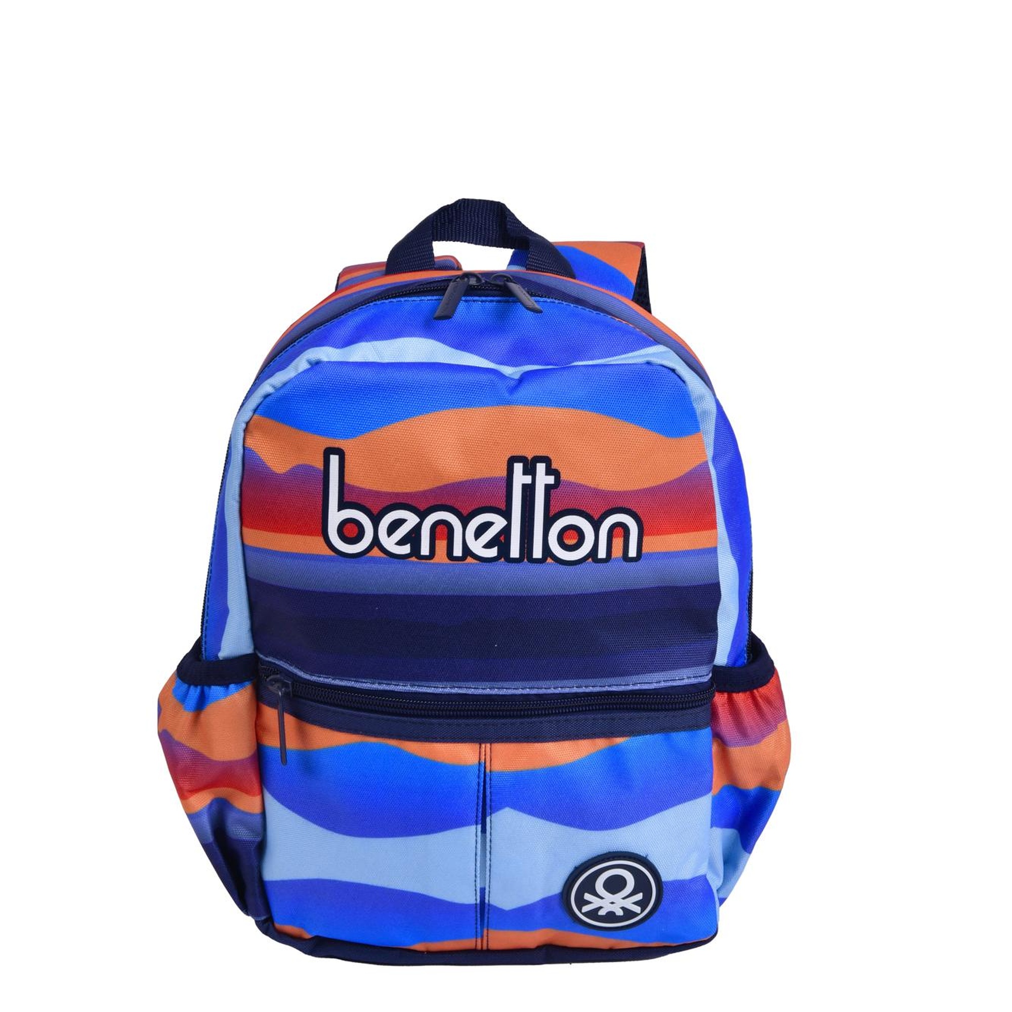 Erkek Çocuk Mavi Kamuflaj Desenli Benetton Yazılı Anaokul Çantası