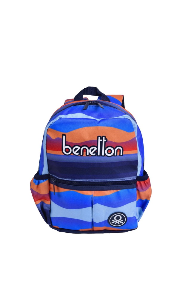  Erkek Çocuk Mavi Kamuflaj Desenli Benetton Yazılı Anaokul Çantası