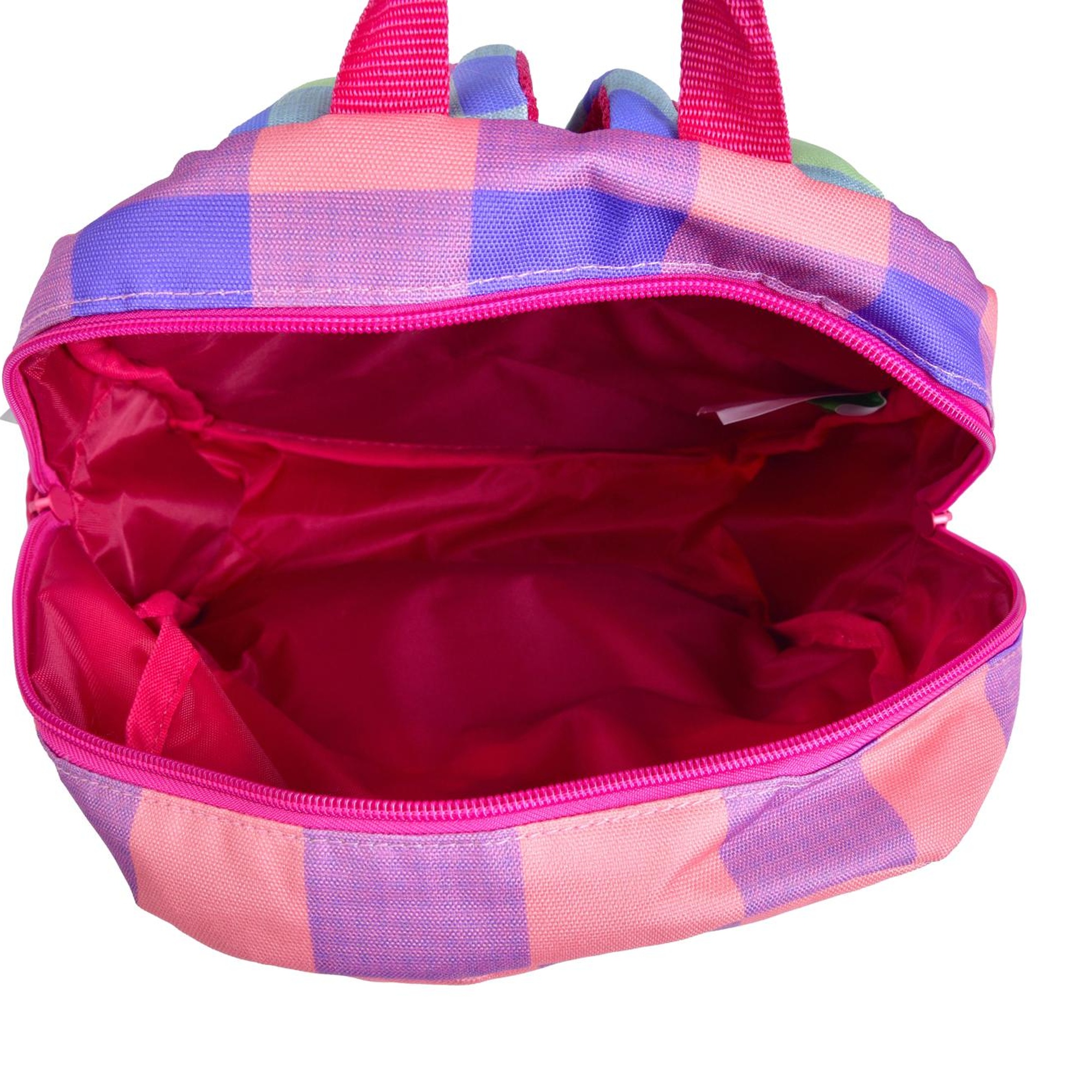 Kız Çocuk Pembe Ekose Desenli Benetton Yazılı Anaokul Çantası