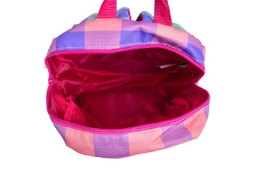  Kız Çocuk Pembe Ekose Desenli Benetton Yazılı Anaokul Çantası