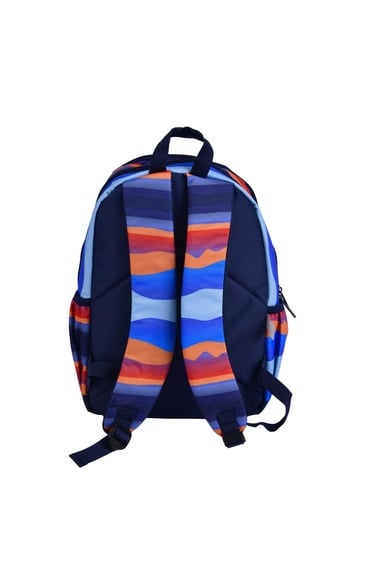  Erkek Çocuk Mavi Kamuflaj Desenli Benetton Yazılı Sırt Çantası