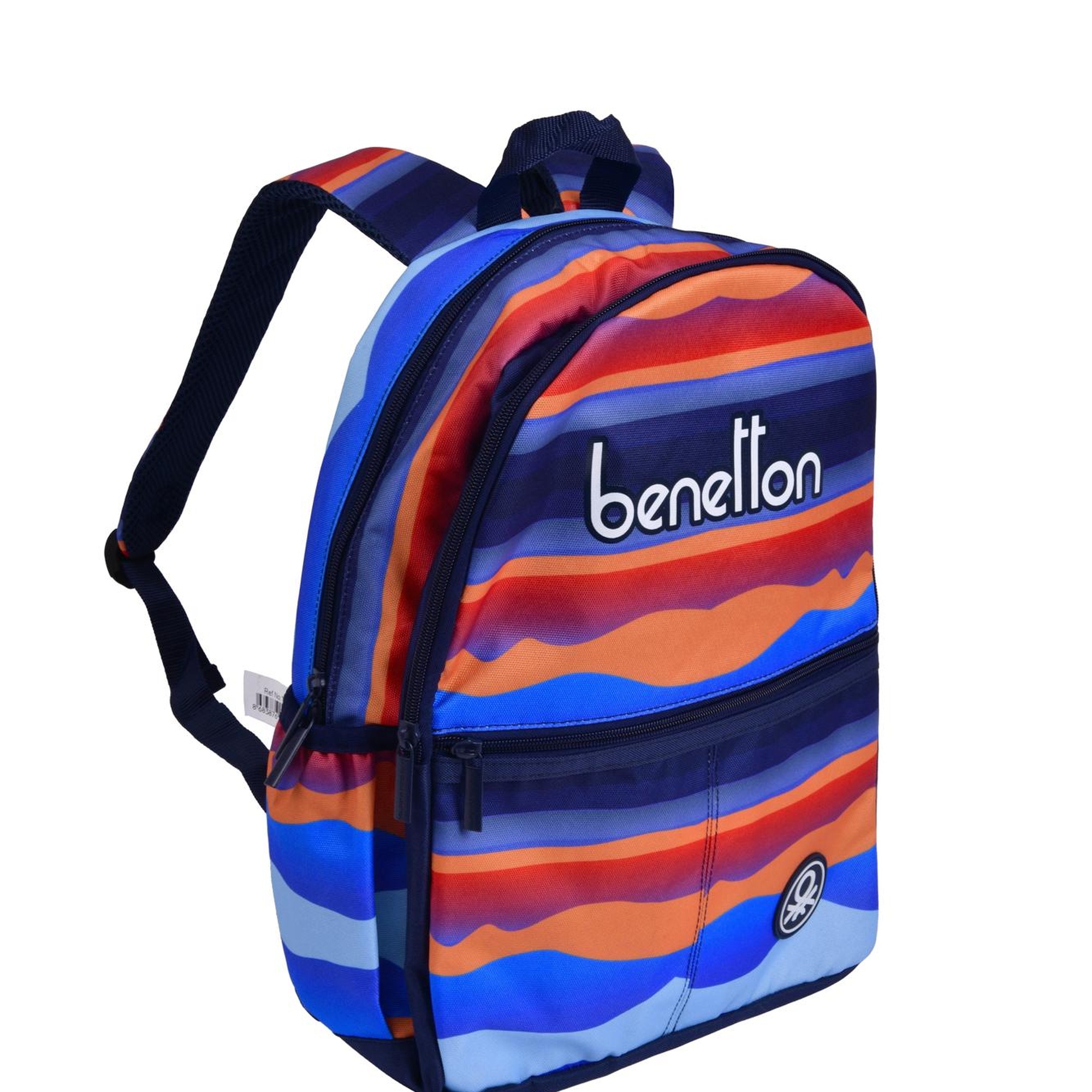 Erkek Çocuk Mavi Kamuflaj Desenli Benetton Yazılı Sırt Çantası