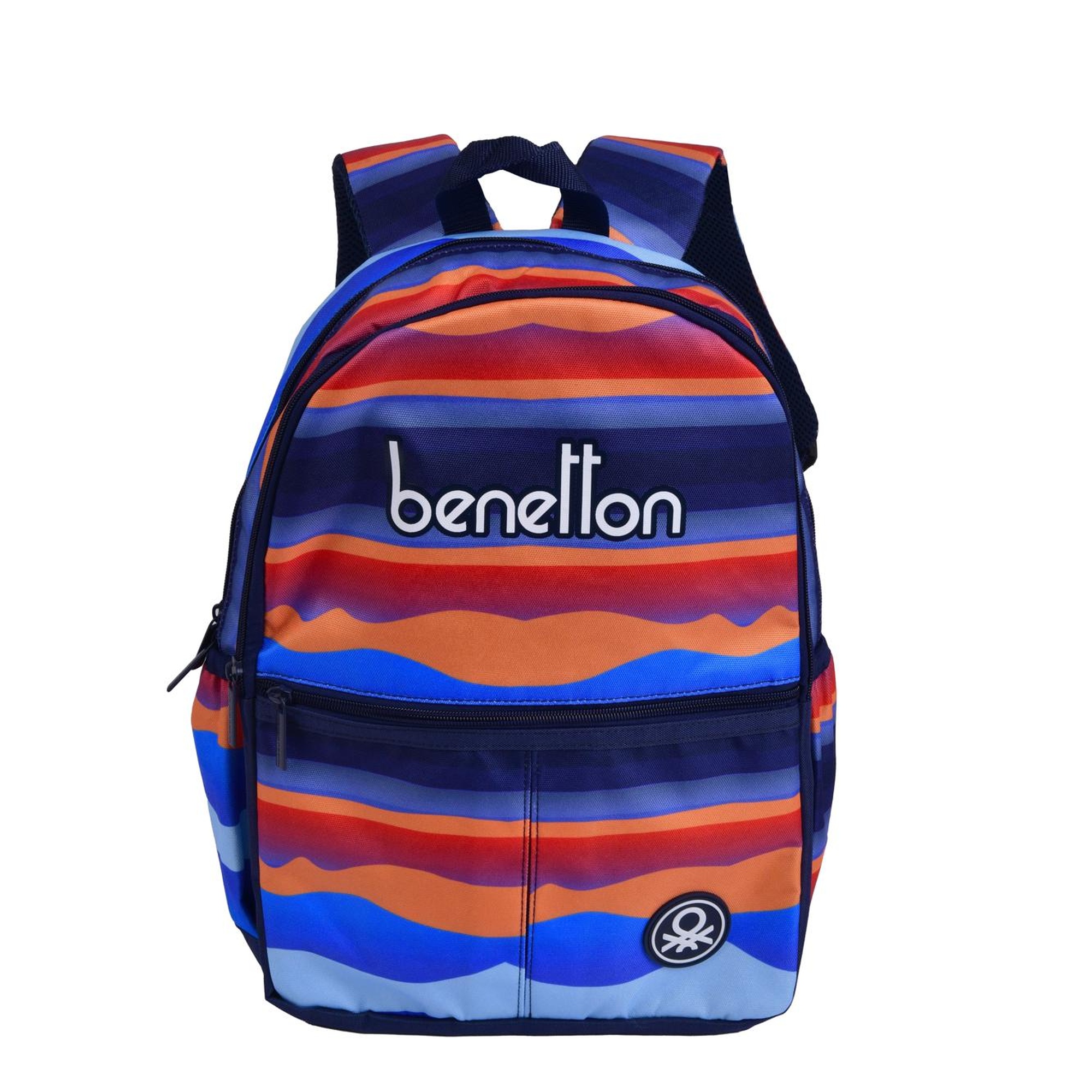 Erkek Çocuk Mavi Kamuflaj Desenli Benetton Yazılı Sırt Çantası