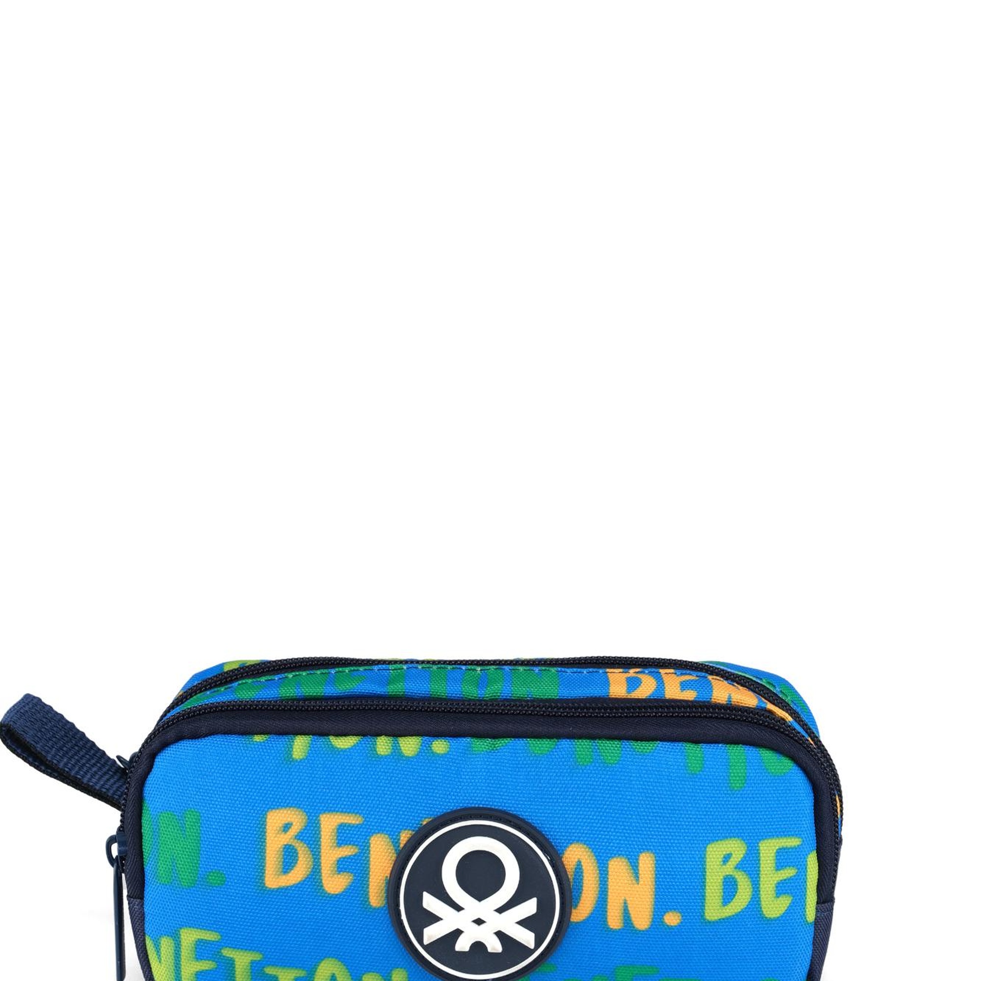 Erkek Çocuk Mavi Benetton Yazılı Çift Gözlü Kalem Kutusu