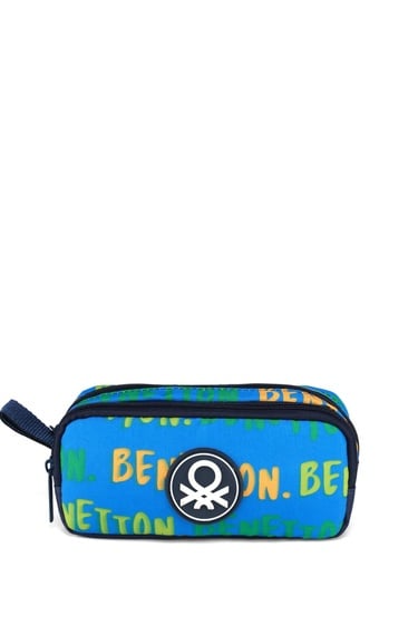  Erkek Çocuk Mavi Benetton Yazılı Çift Gözlü Kalem Kutusu