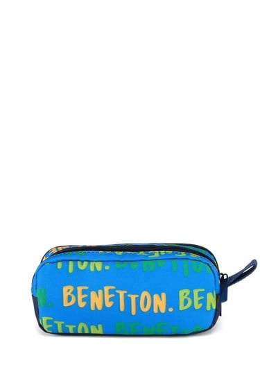  Erkek Çocuk Mavi Benetton Yazılı Çift Gözlü Kalem Kutusu
