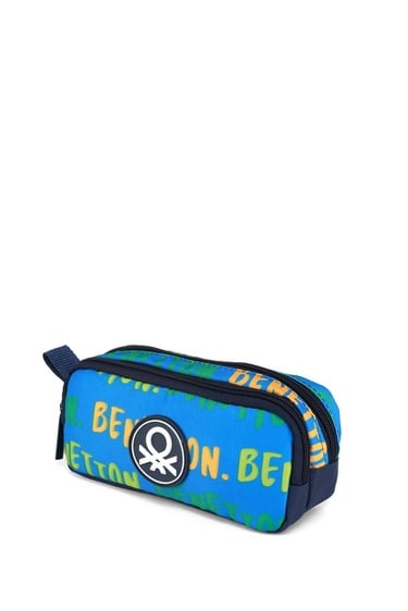  Erkek Çocuk Mavi Benetton Yazılı Çift Gözlü Kalem Kutusu