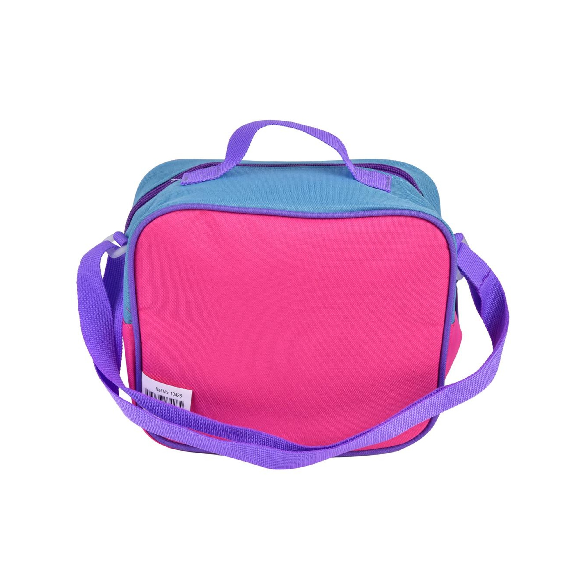 Kız Çocuk Pembe Benetton Yazılı Renk Bloklu Beslenme Çantası