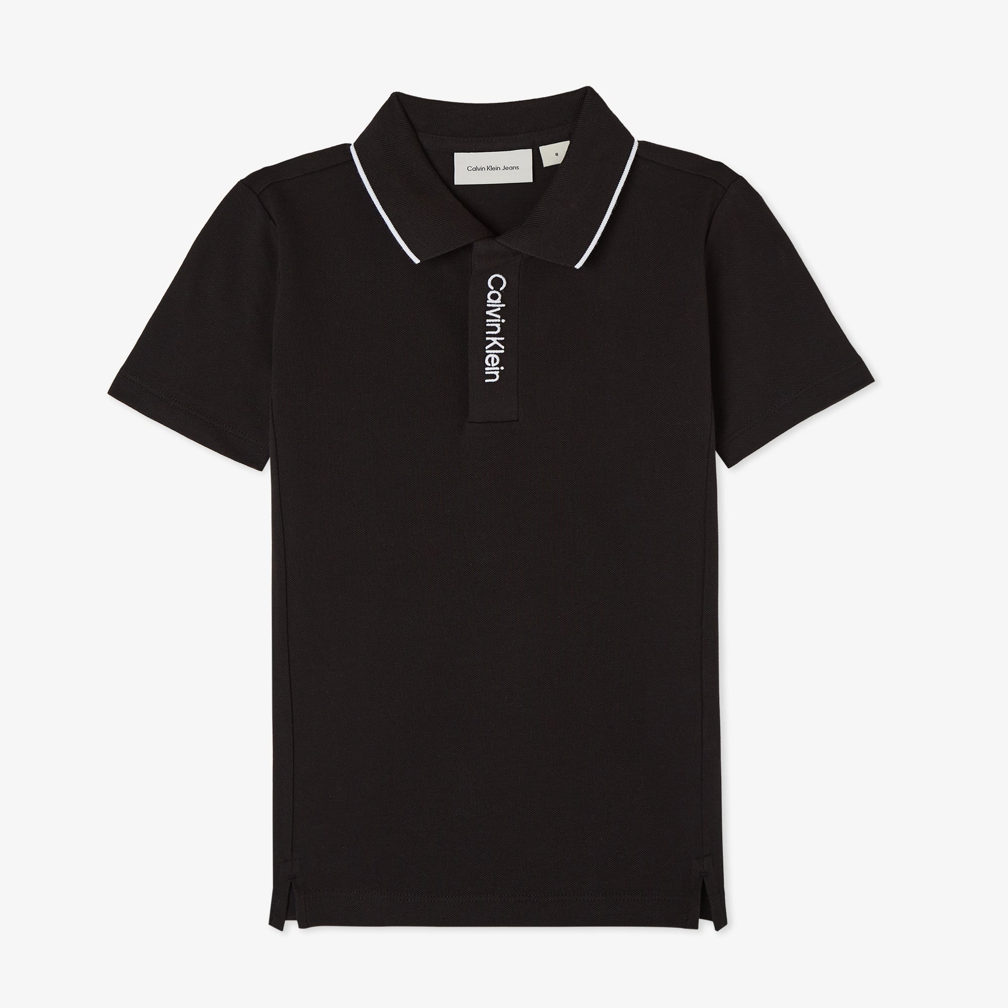 Calvin Klein Embro Logo Pique Çocuk Siyah Polo