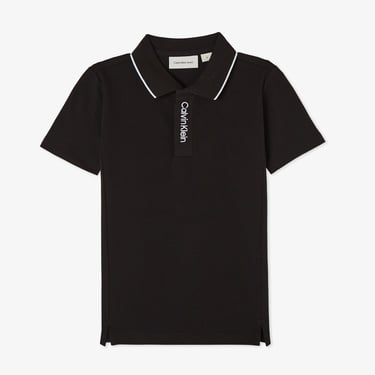  Calvin Klein Embro Logo Pique Çocuk Siyah Polo