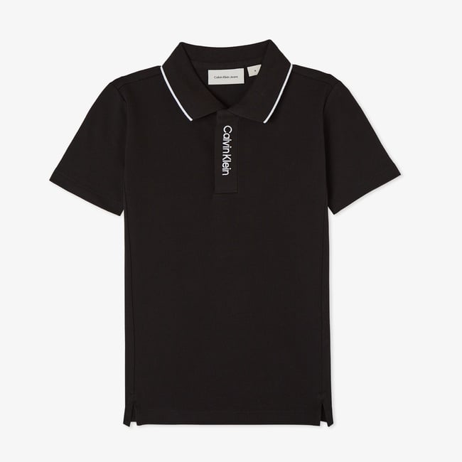  Calvin Klein Embro Logo Pique Çocuk Siyah Polo