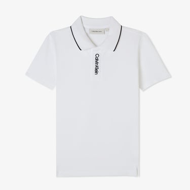  Calvin Klein Embro Logo Pique Çocuk Beyaz Polo