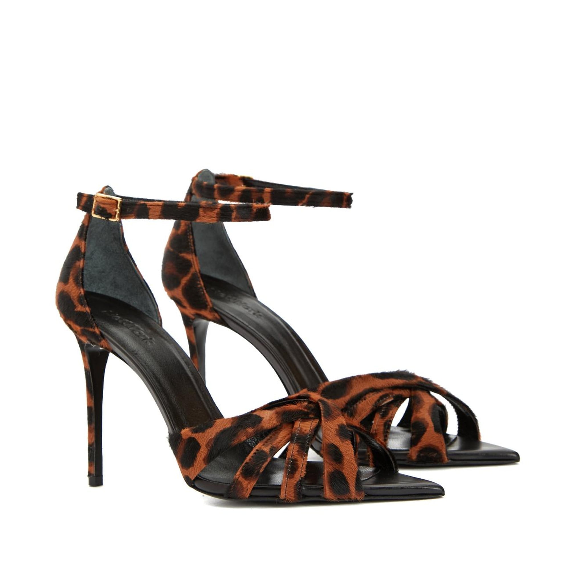 Network Kadın Leopar Desen Deri Sandalet