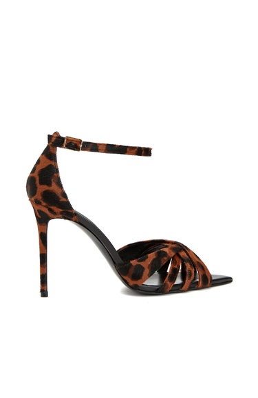  Network Kadın Leopar Desen Deri Sandalet