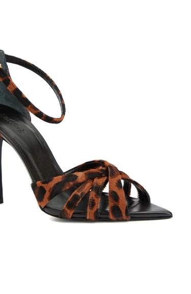  Network Kadın Leopar Desen Deri Sandalet