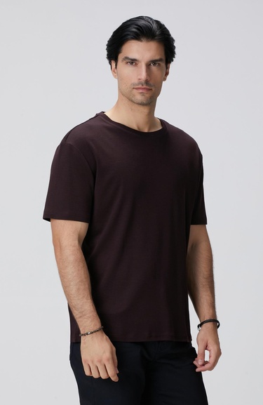  Network Erkek Bordo Yün T-shirt