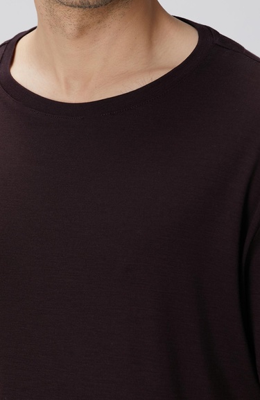  Network Erkek Bordo Yün T-shirt