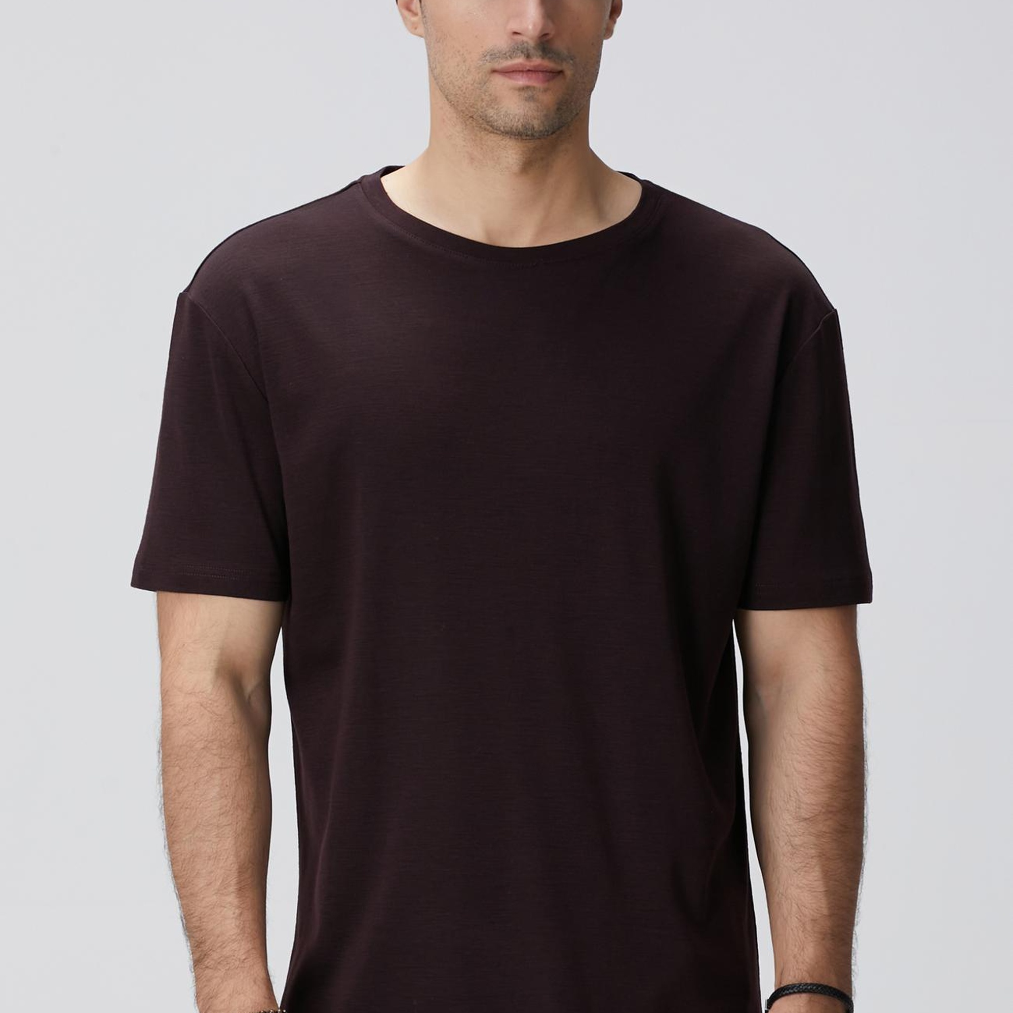 Network Erkek Bordo Yün T-shirt