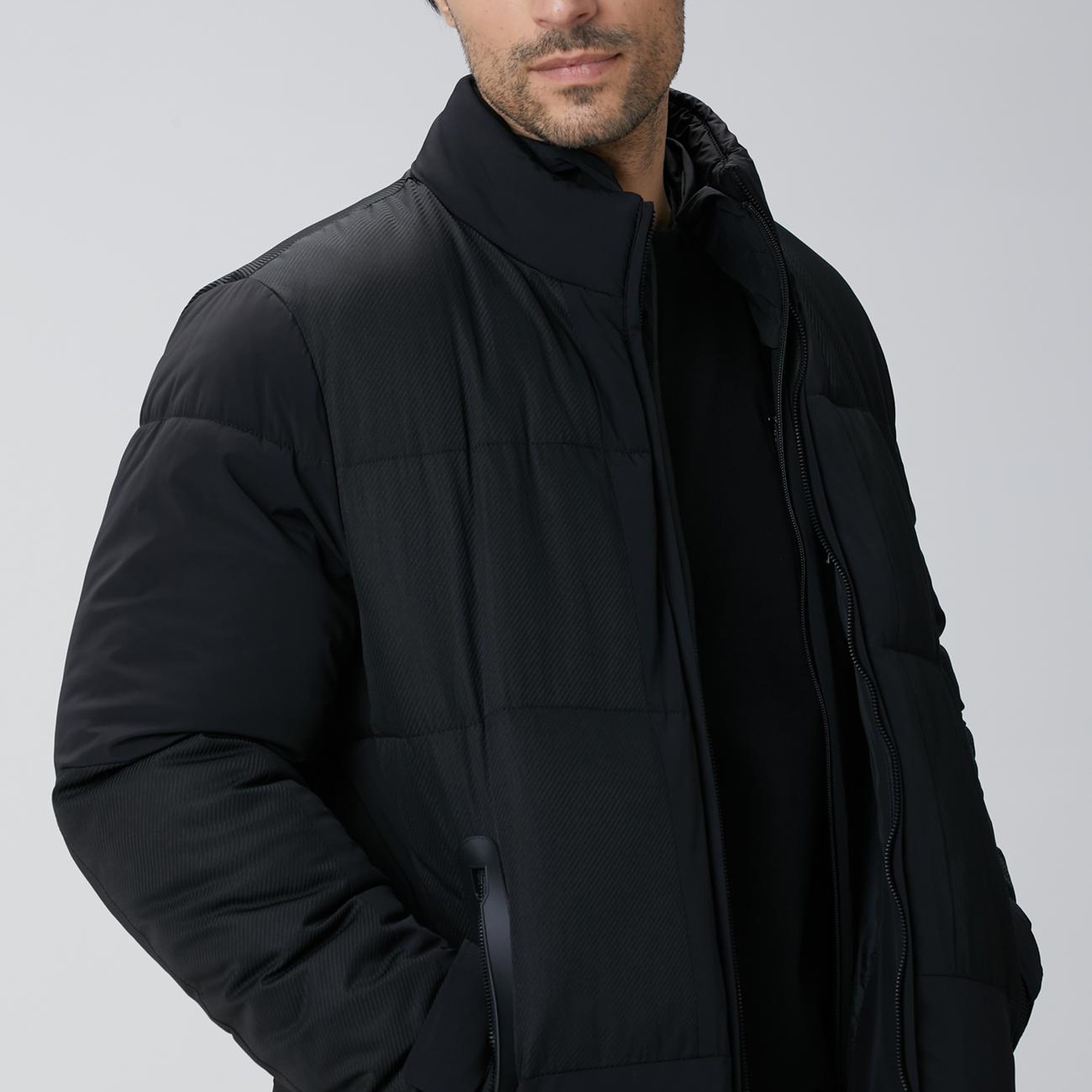 Network Erkek Siyah N-Tech Dik Yaka Puffer Mont