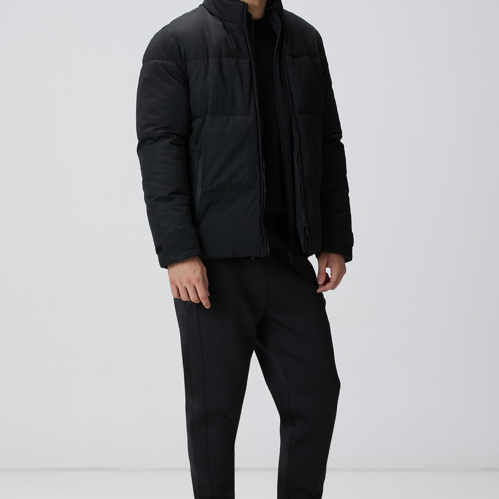 Network Erkek Siyah N-Tech Dik Yaka Puffer Mont