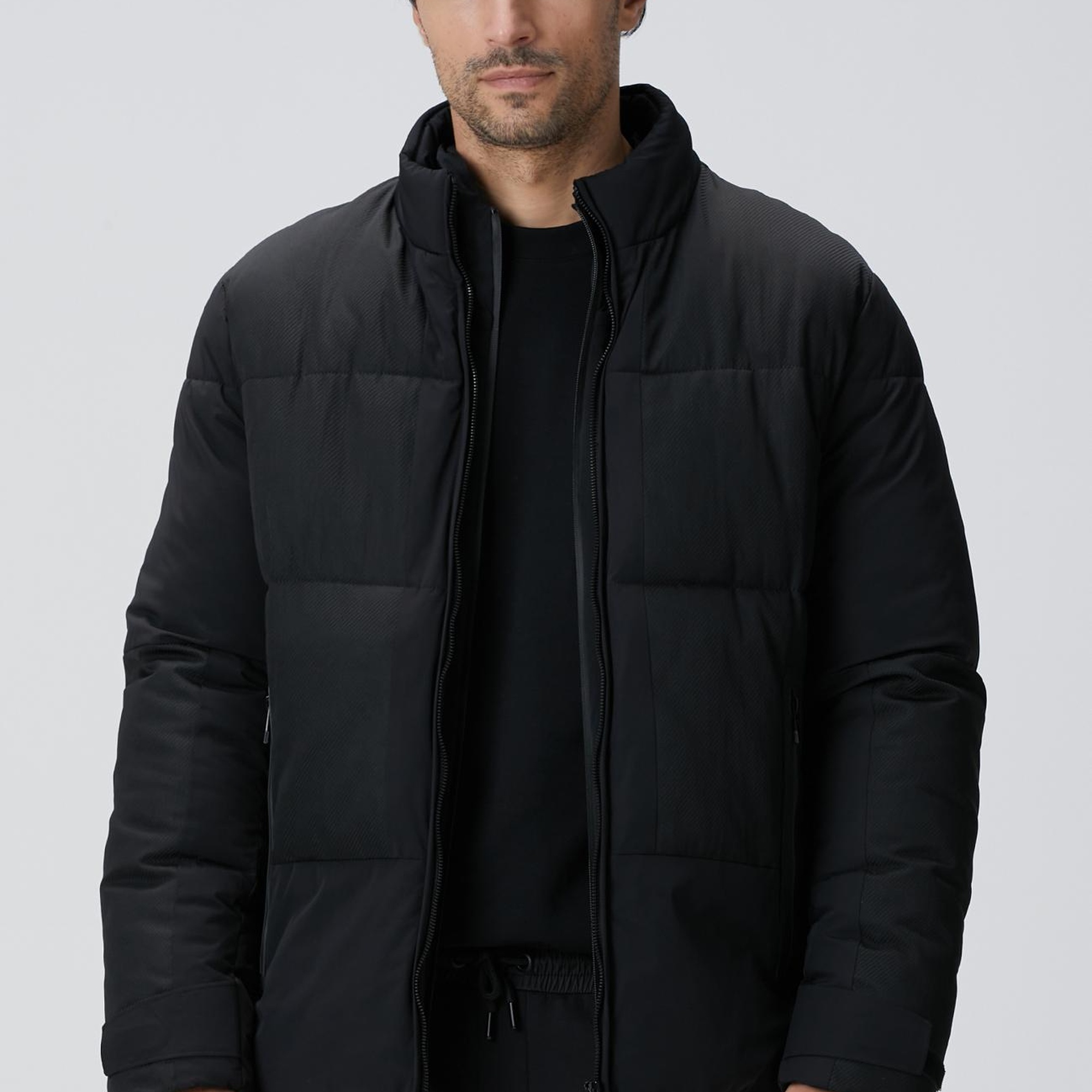 Network Erkek Siyah N-Tech Dik Yaka Puffer Mont