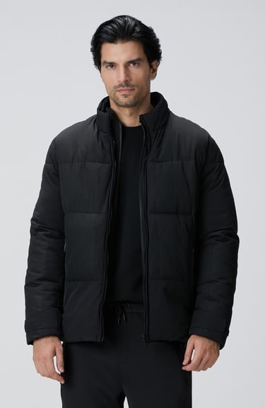  Network Erkek Siyah N-Tech Dik Yaka Puffer Mont