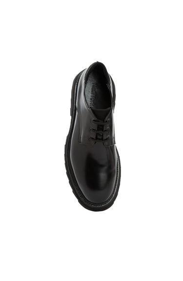  Network Erkek Siyah Açma Deri Ayakkabı