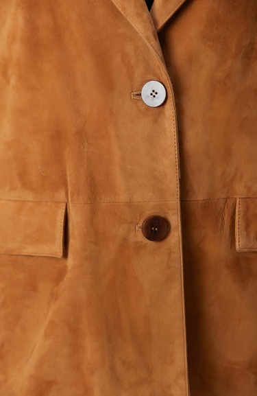  Network Kadın Camel Blazer Süet Deri Ceket