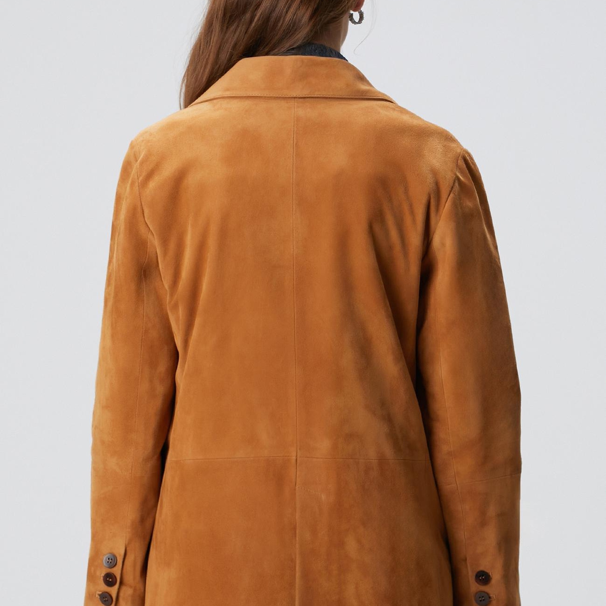 Network Kadın Camel Blazer Süet Deri Ceket